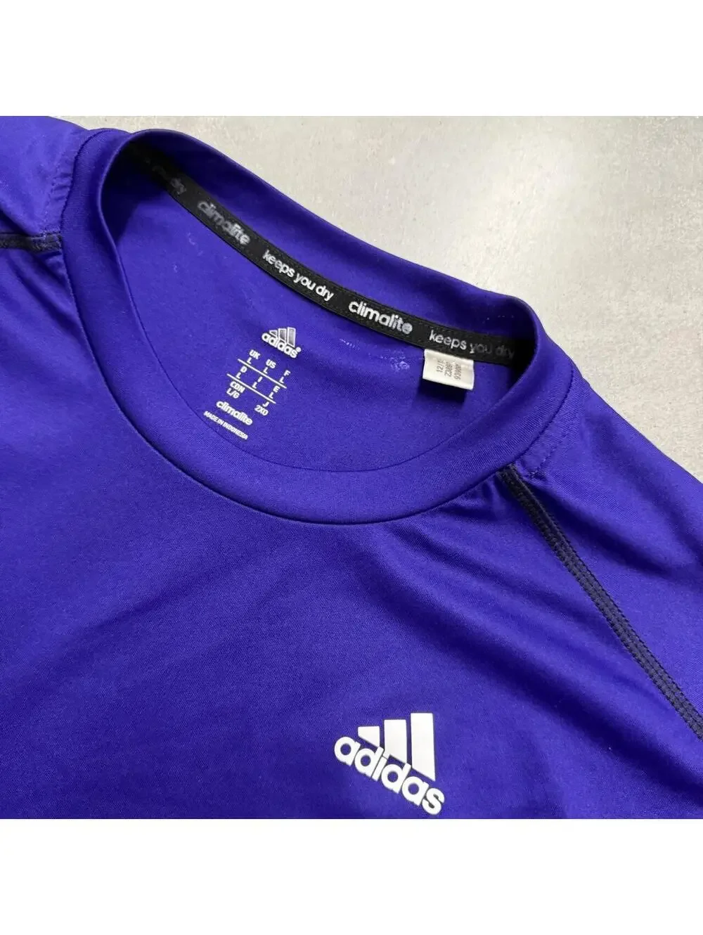 Adidas Climalite Purple Performance Athletic Training T Shirt Mens Large